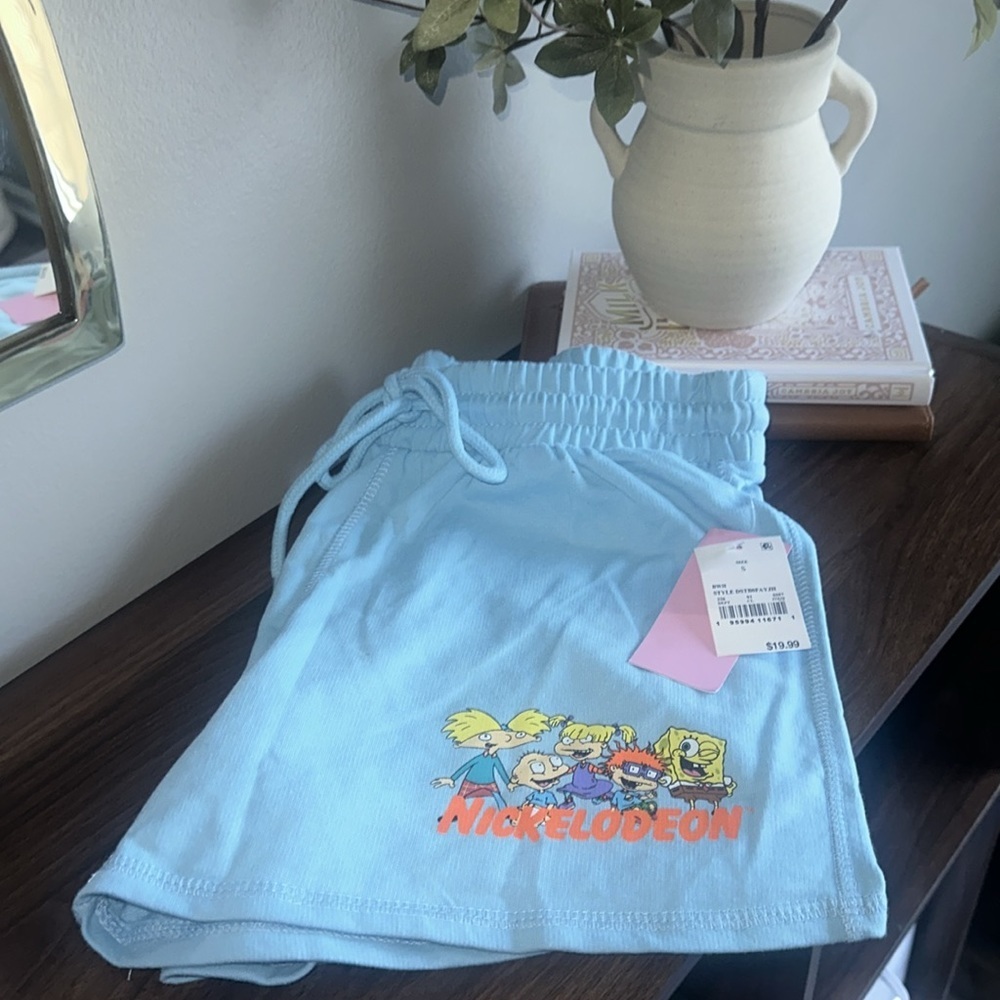 Nickelodeon Rugrats SpongeBob Lounge Shorts Y2K Blue Cartoon S - Picture 2 of 8